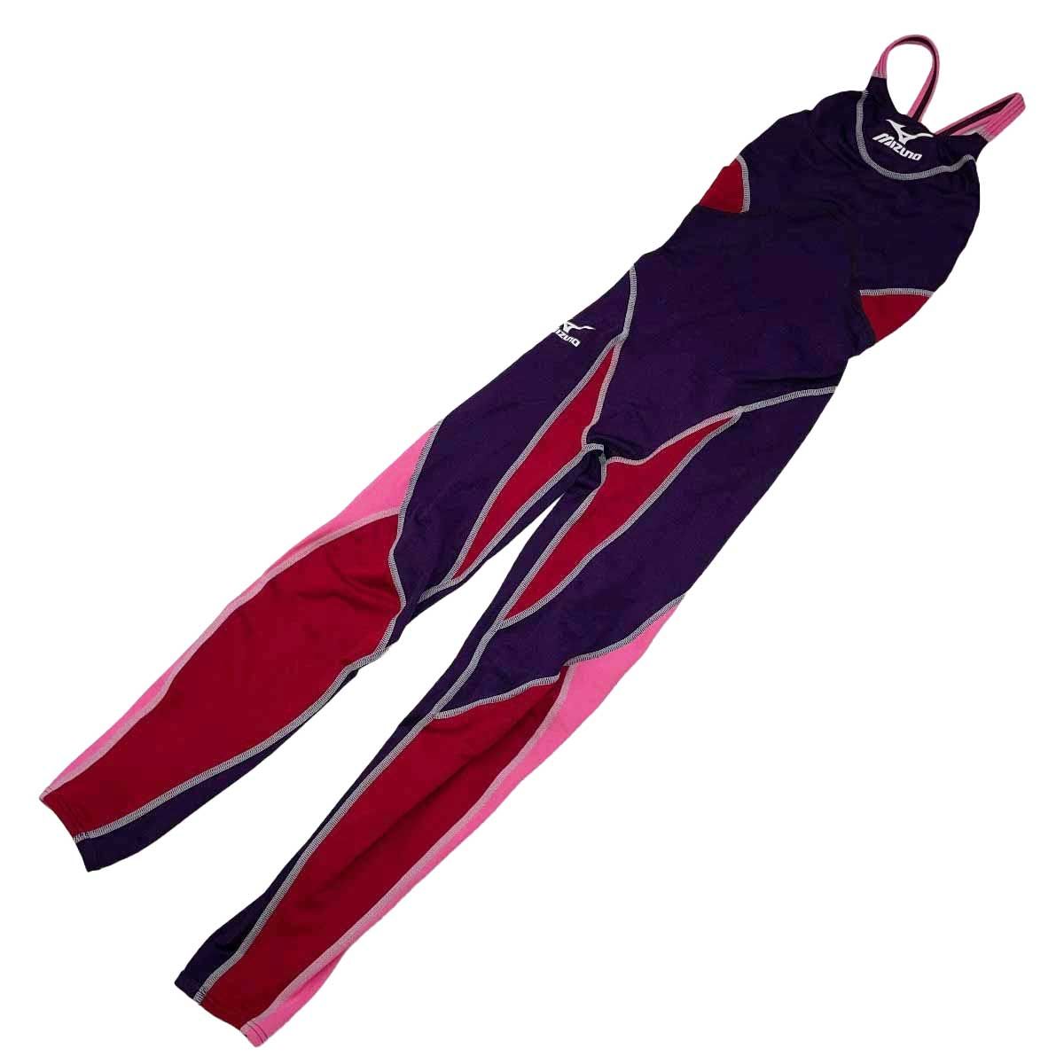 MIZUNO(ミズノ) アクセルスーツ ロングスパッツ 85RC910 ミズノ 競泳水着 アクセルスーツ ロングスパッツ M パープル×レッド