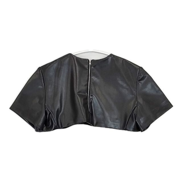 HYKE FAUX LEATHER CROPPED TOP 251-17487 クロップドトップ 合皮