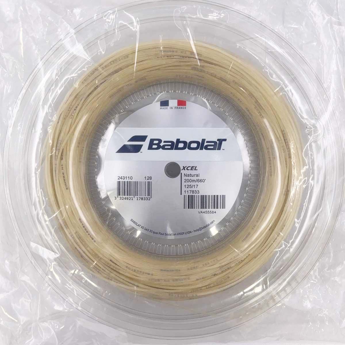 【未使用】バボラ XCEL エクセル 125 硬式 テニス ストリング ガット 200m ロール ナチュラル 243110 BABOLAT 1.25mm