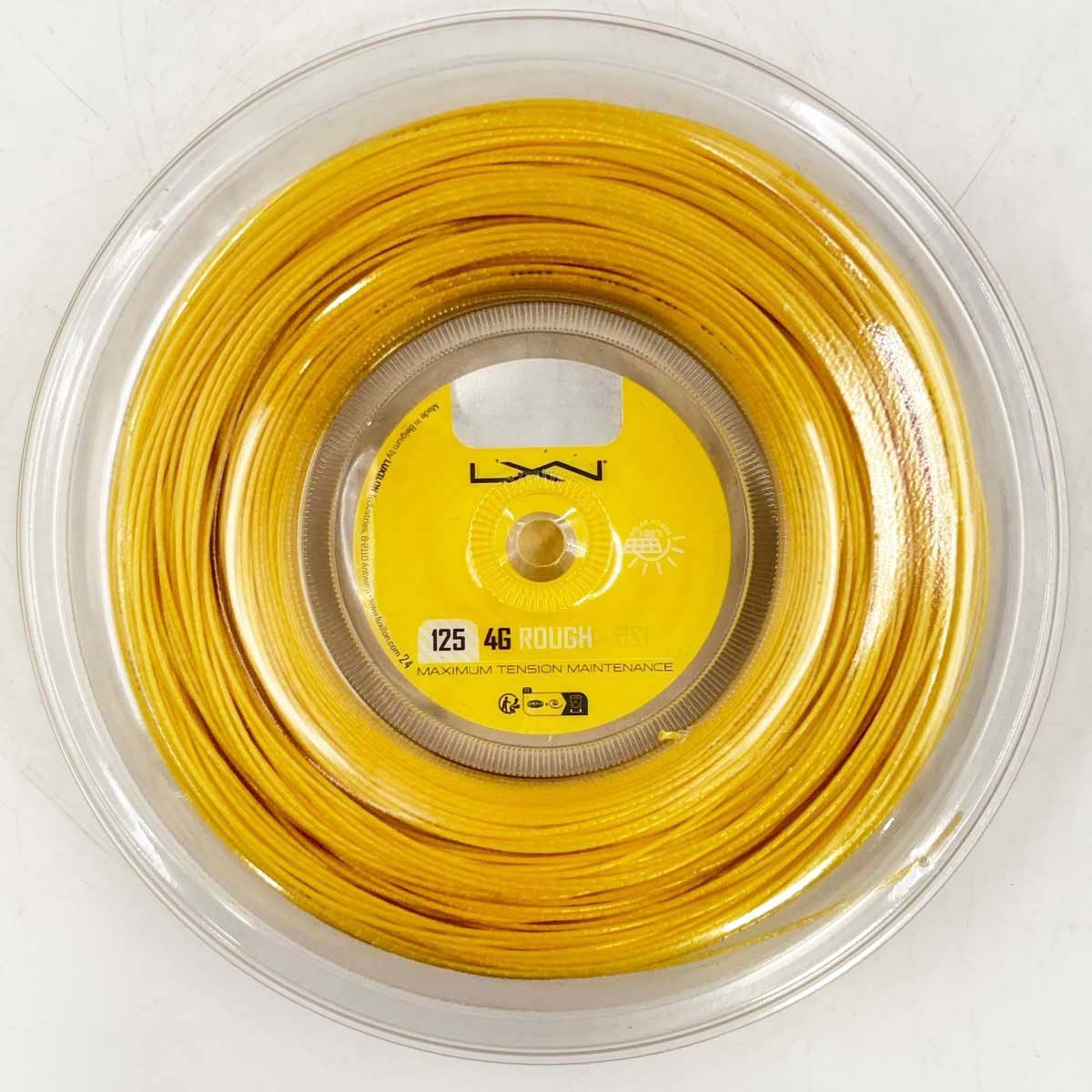 【未使用】LUXILON ルキシロン 4G ROUGH 125 ラフ 硬式 テニス ストリング ガット 200ｍ ロール ゴールド WRZ990144 1.25mm