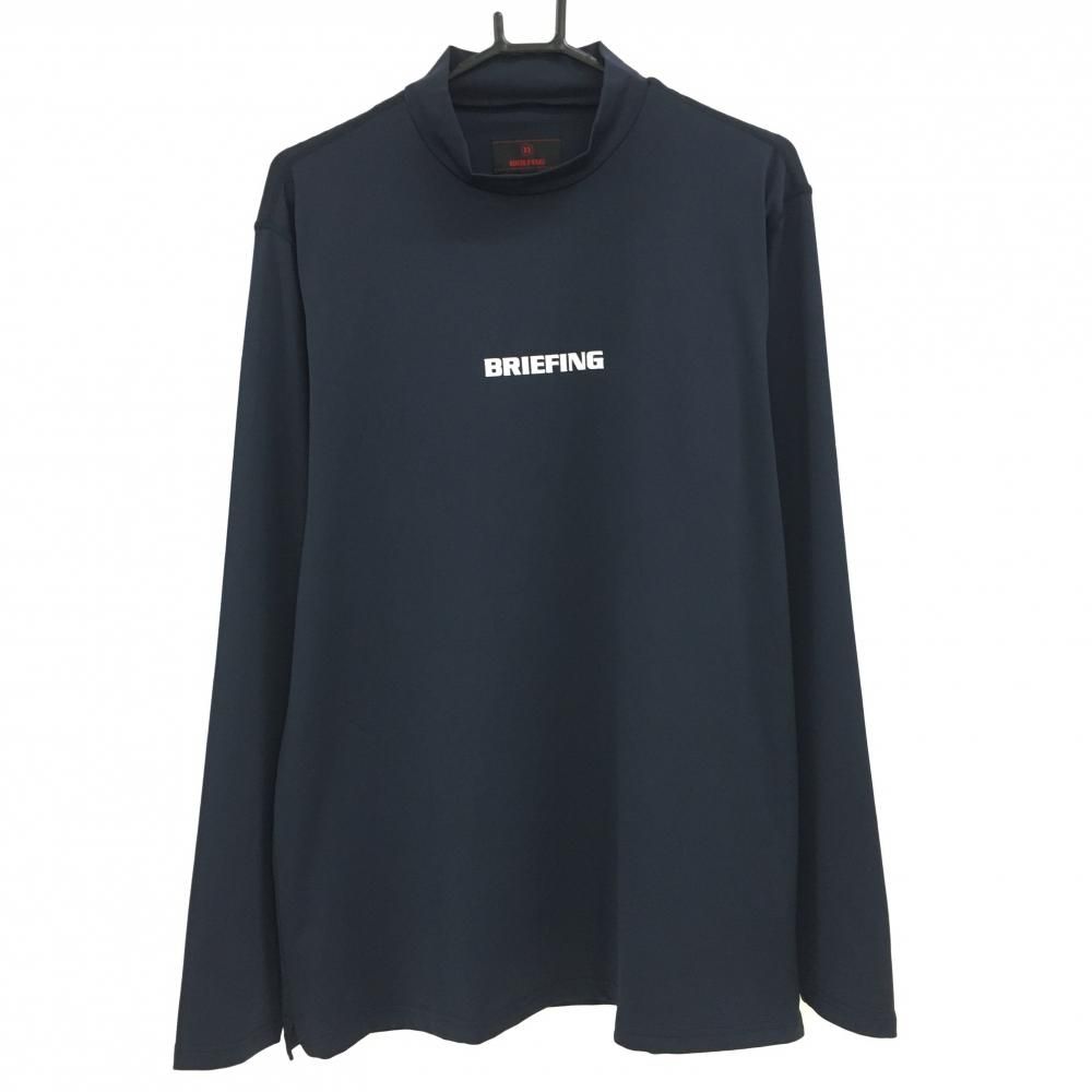 ゴルフ 【超美品】ブリーフィング 長袖ハイネックシャツ ネイビー×白