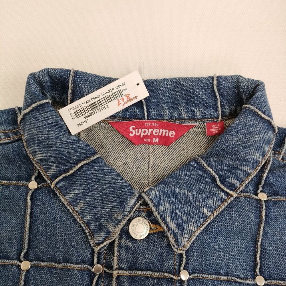 Supreme 新品タグ付き Studded Seam Denim Trucker Jacket SS25J87