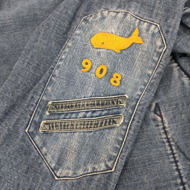 45R/45rpm 麦サテン×チノの908ヨットマンシャツ（インディゴ加工