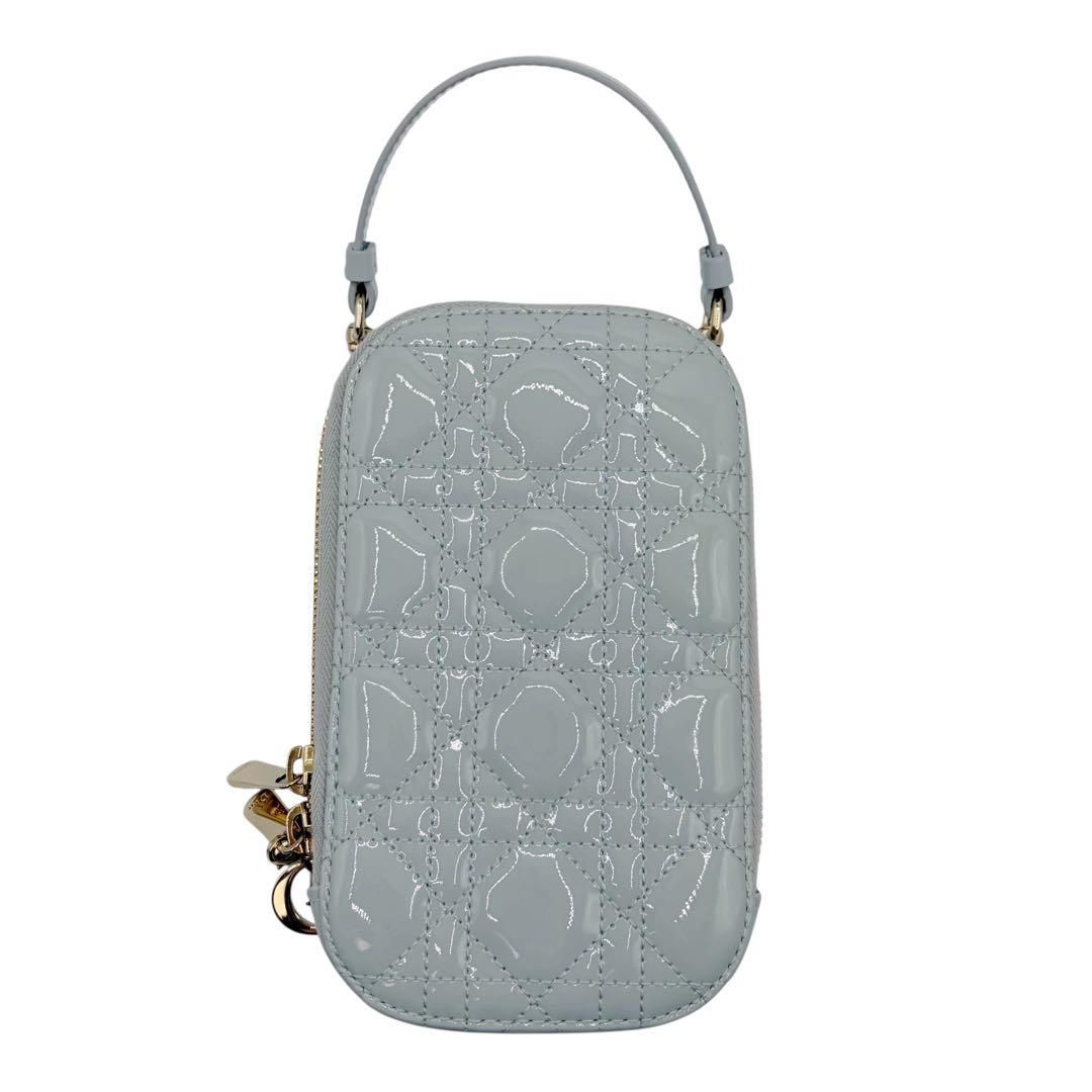⭐️美品⭐️ レディディオール DIOR カナージュ フォンホルダー ブルー ⭐️美品⭐️ レディディオール DIOR カナージュ フォンホルダー