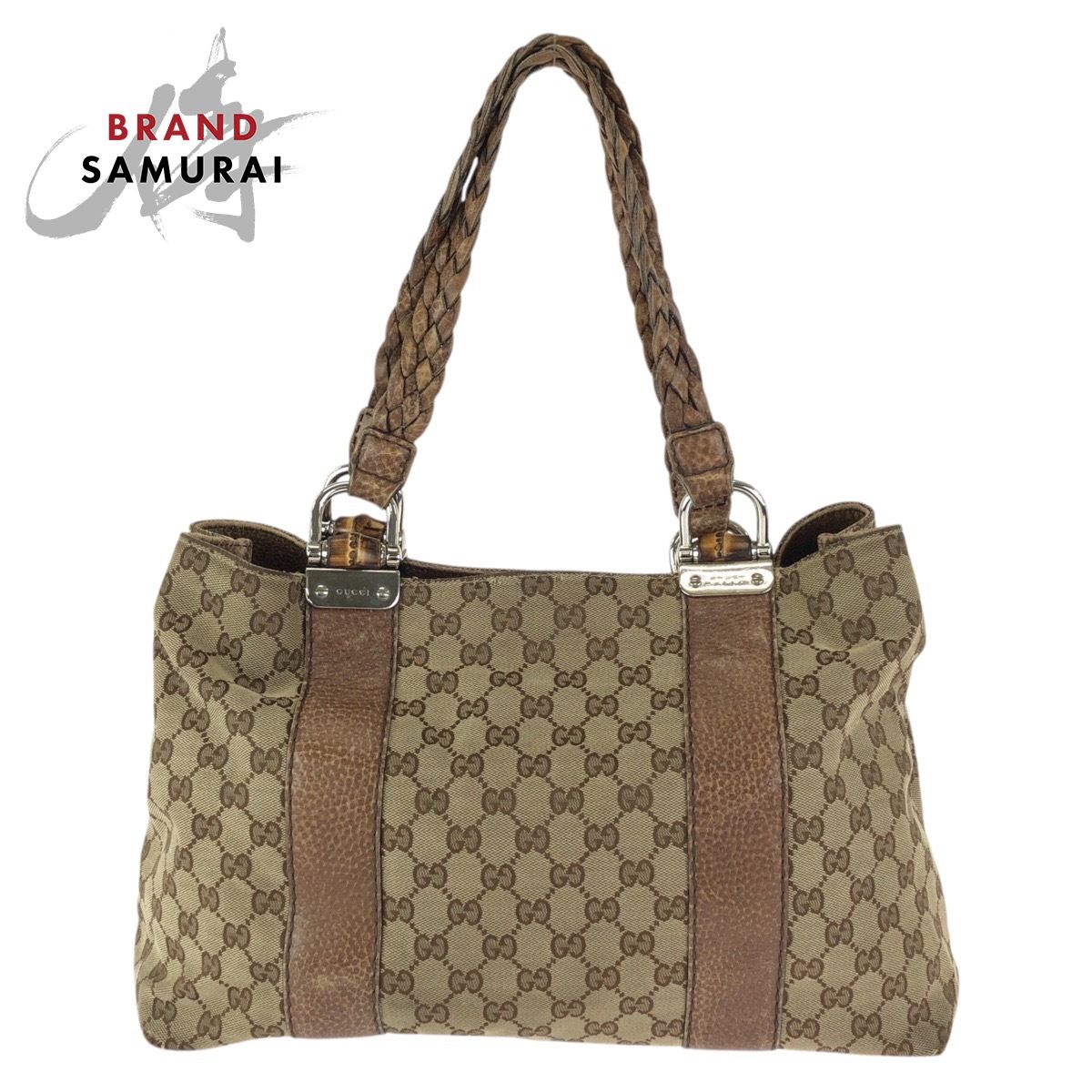 GUCCI ハンドバッグ バンブー GGキャンバス ブラウン Gucci Pre-Owned 