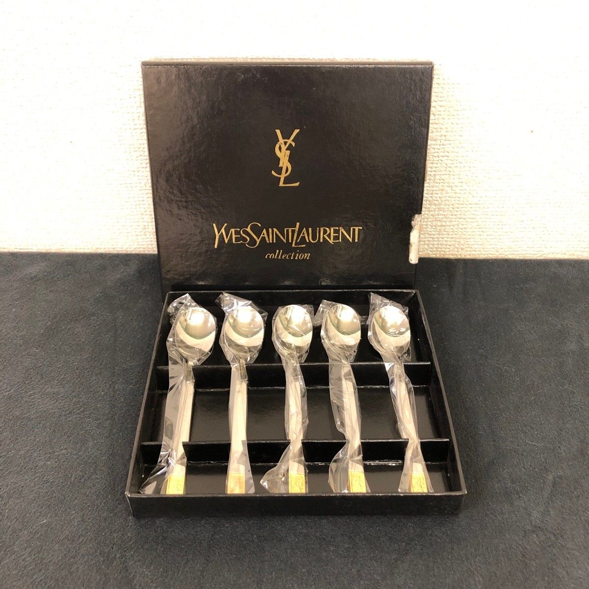 YVES SAINT LAURENT デザートスプーンセット YF-20 未使用品】Yves Saint Laurent イヴ・サンローラン スプーン 5本セット