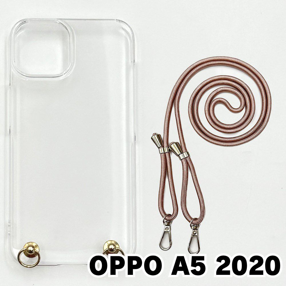 新品未使用】OPPO A5 2020 ケース(ストラップカラー：ピンクゴールド