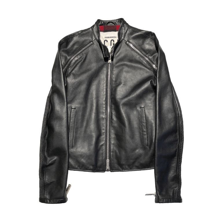 DSQUARED2 ブラックシングルライダース Dsquared2 ディースクエアード ICON シングル ライダースジャケット