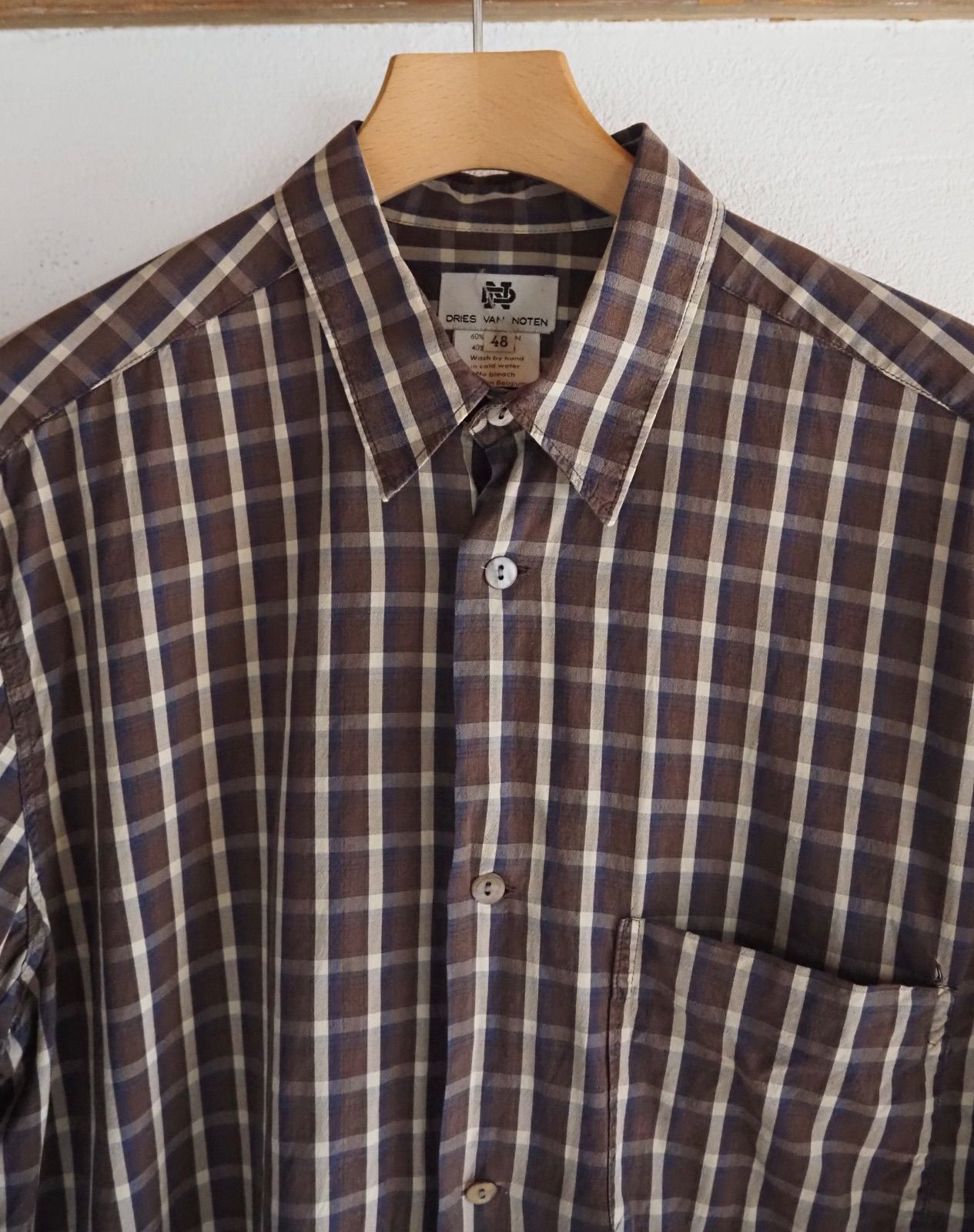 90s ドリスヴァンノッテン DRIES VAN NOTEN 初期 ブラウン系チェック
