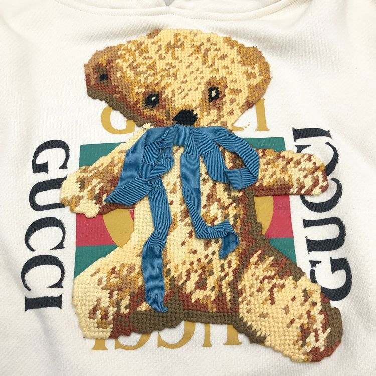 GUCCI グッチ テディベア プルオーバーパーカー アイボリー 492346