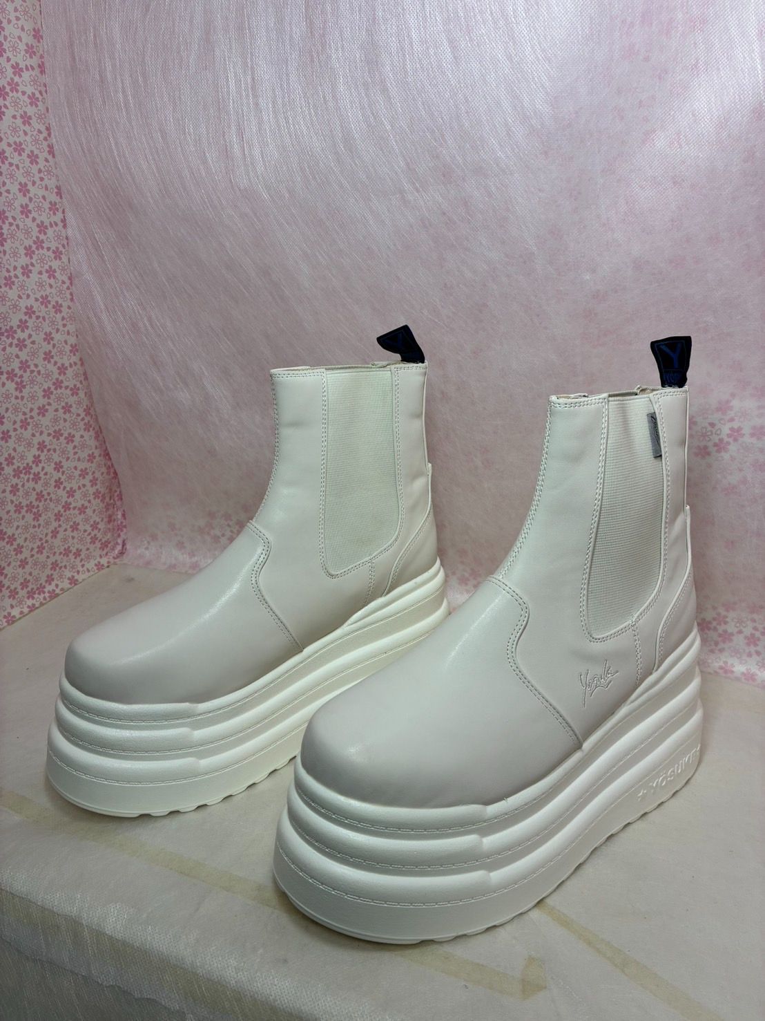 ♡新品未使用♡ 　35サイズ 【22.5cm】 　ヨースケ YOSUKE 　レディース 　厚底サイドゴアブーツ　厚底フラットハイカットブーツ　MY1478-271