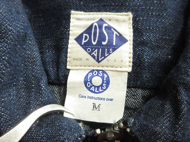 ポストオーバーオールズ POST O'ALLS 半袖 デニム ハーフジップシャツ