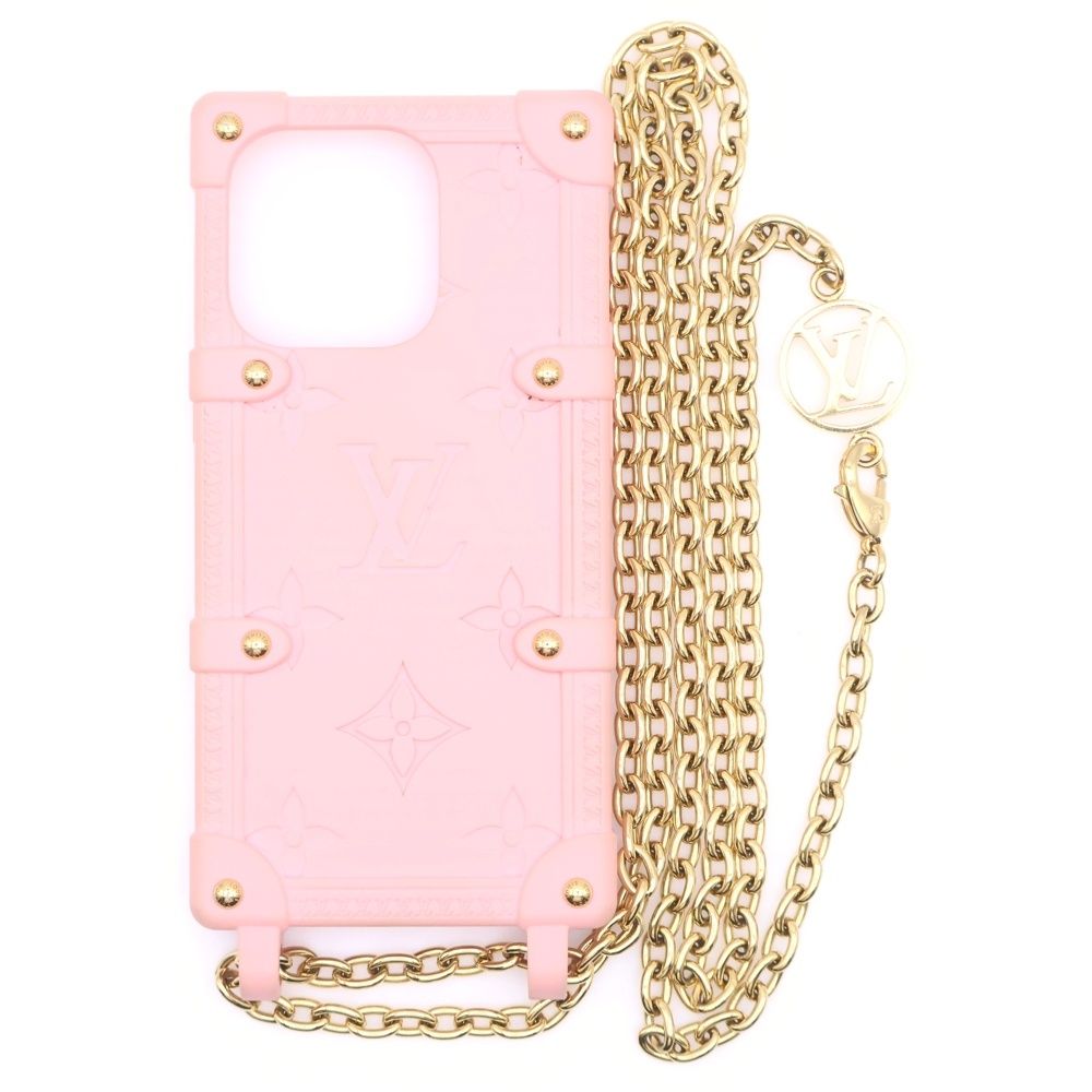 LOUIS VUITTON (ルイヴィトン) リ トランク IPHONE 14 PRO 携帯ケース スマホカバー チェーン ピンク M82082