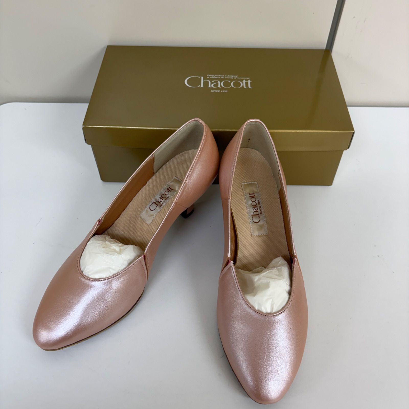 【Chacott】 社交ダンス ダンスシューズ パンプス パーレルピンク 24.5㎝ ＃5600 チャコット 未使用品