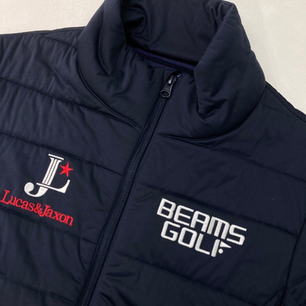 サイズ：M BEAMS GOLF ビームスゴルフ 半袖中綿ジャケット ネイビー系