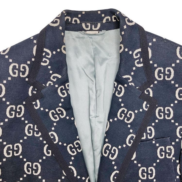 GUCCI グッチ GGジャガード テーラードジャケット 521889 size=44 GG総