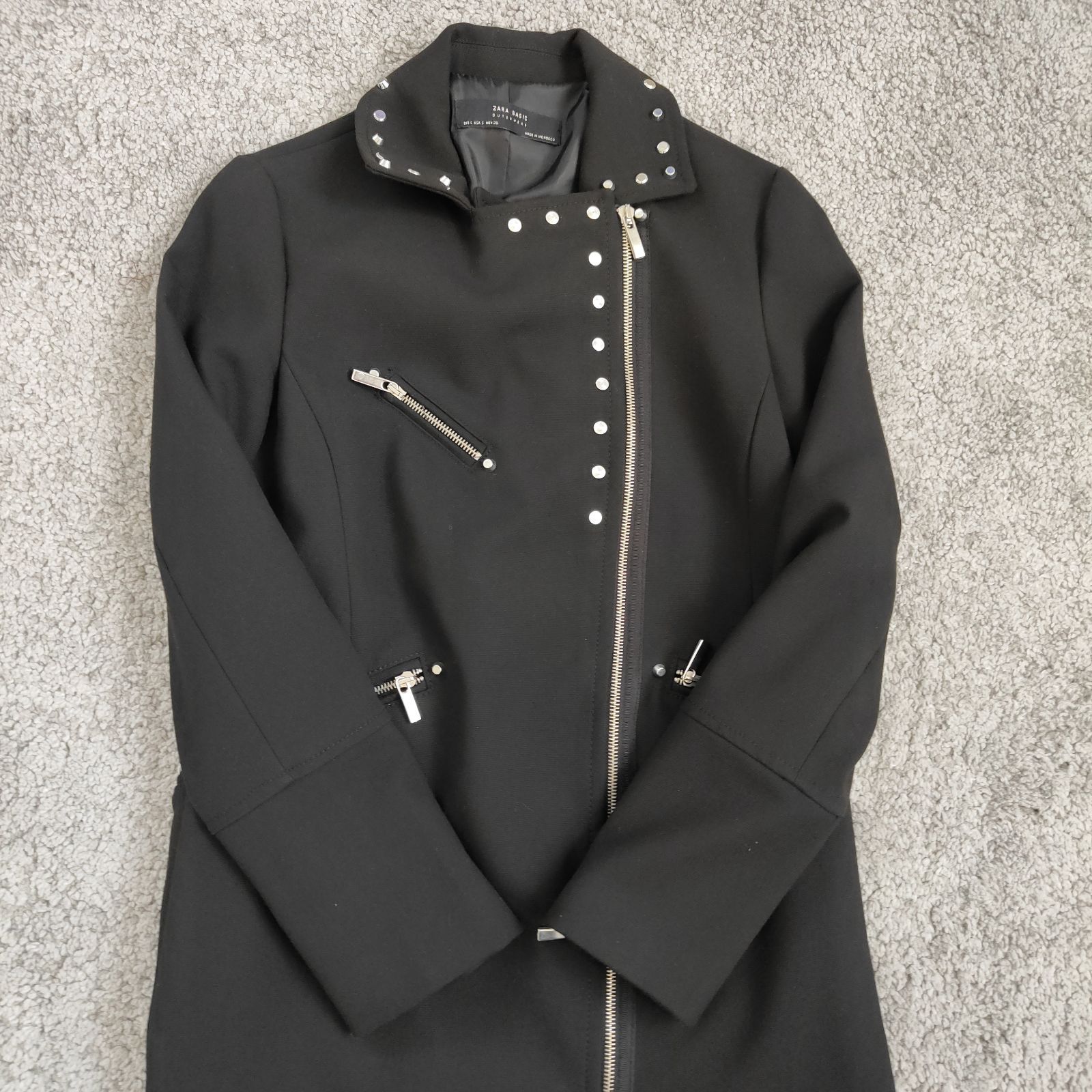 ZARA ザラ 【サイズ】 USA5 スタッズ Aラインコート ダブル ライダース 