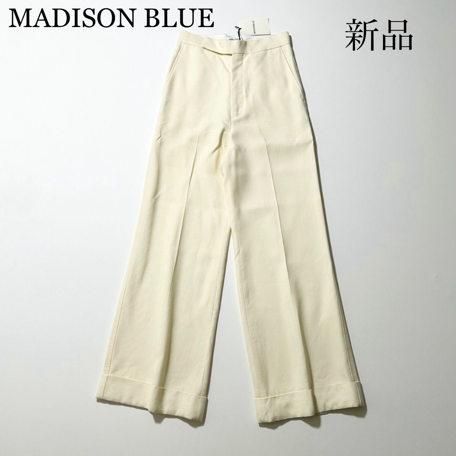3479y 新品 マディソンブルー バギースラックス M アイボリー 日本製