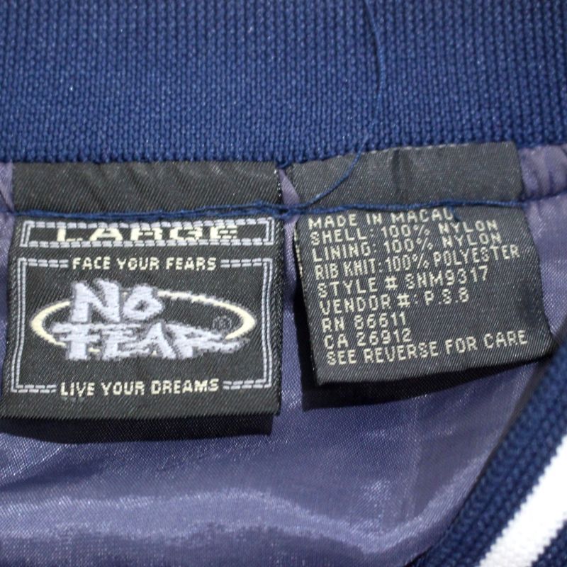 90s vintage NO FEAR Vネック プルオーバー ピステ ナイロンジャケット メンズ 表記Lサイズ