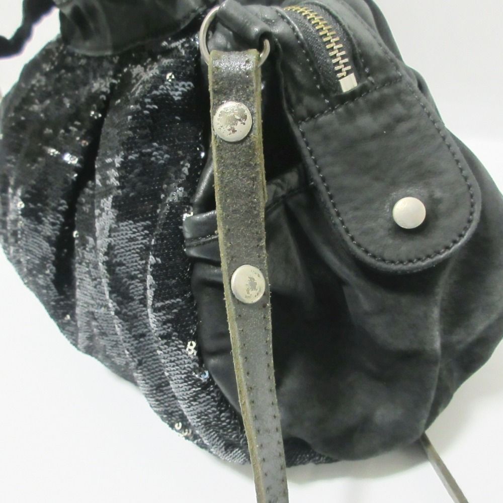 良品 delle cose デレコーゼ レザー スパンコール 2WAY ハンドバッグ 