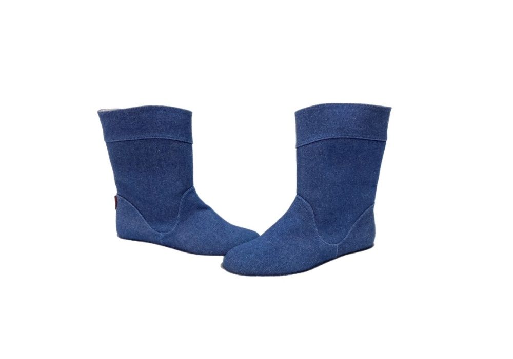 ピンクハウス PINK HOUSE デニムブーツ ミドル丈 DENIM BOOTS ロゴタブ INDIGO インディゴ BLUE 青 レディース靴 ブーツ ウエスタン ネイビー L 104S-1266