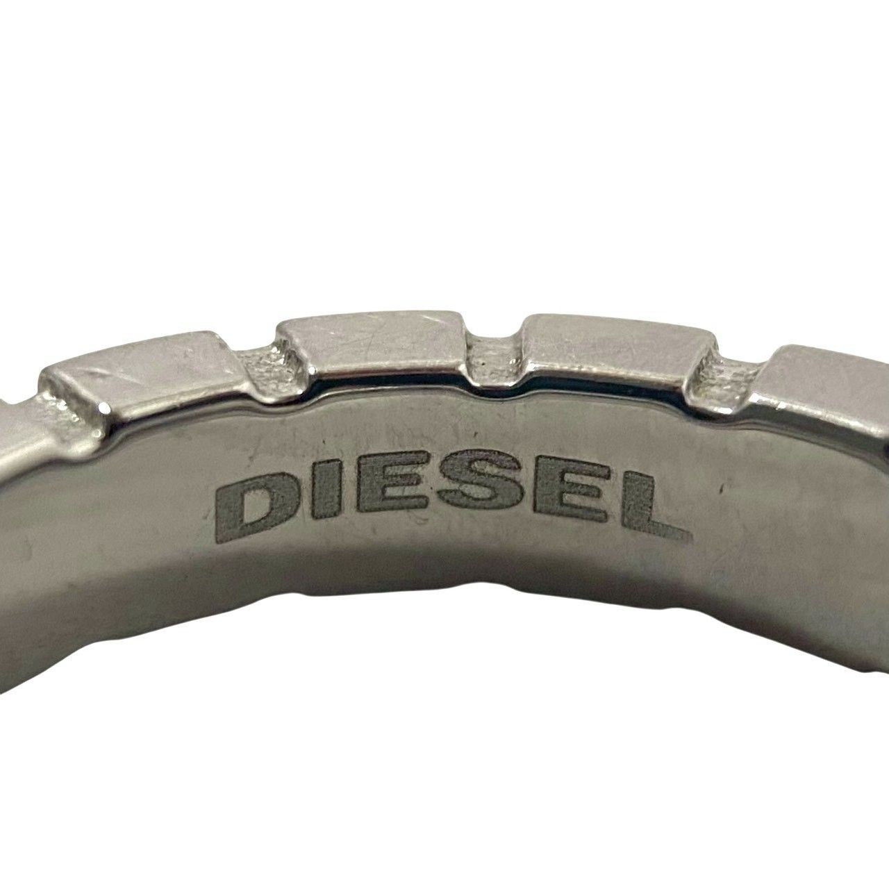 DIESEL】ロゴ リング シルバーカラー ステンレススチール 約8.5-9号
