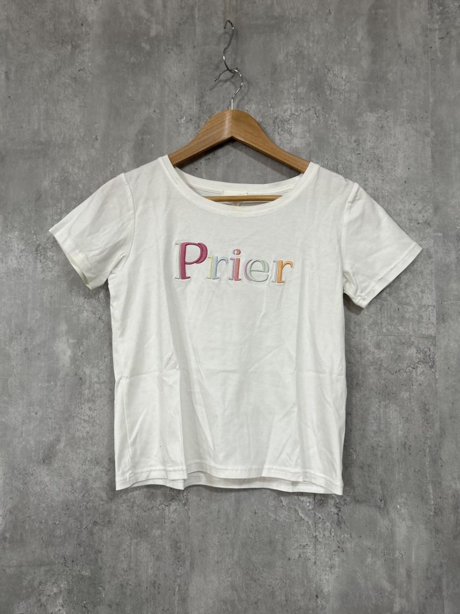 Tシャツ・カットソー rienda リエンダ カラフル 刺 ロゴ Tシャツ sizeM/白 ■◆ レディース