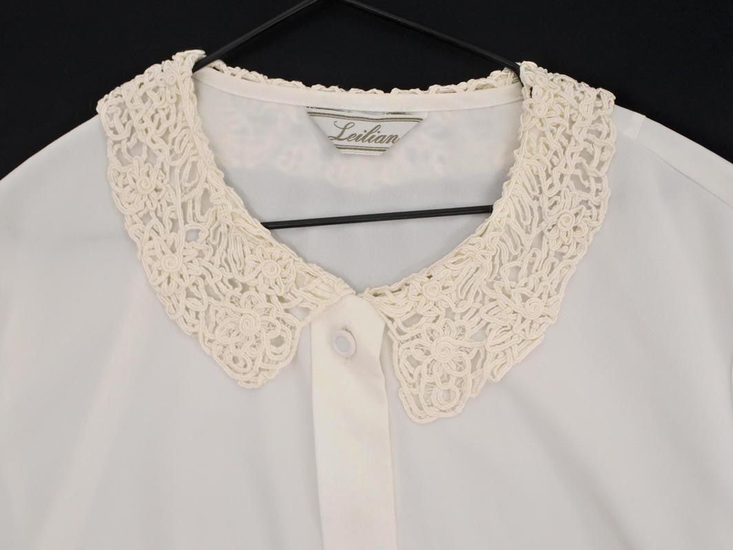 Leilian レリアン レースカラー ブラウス シャツ size7/白