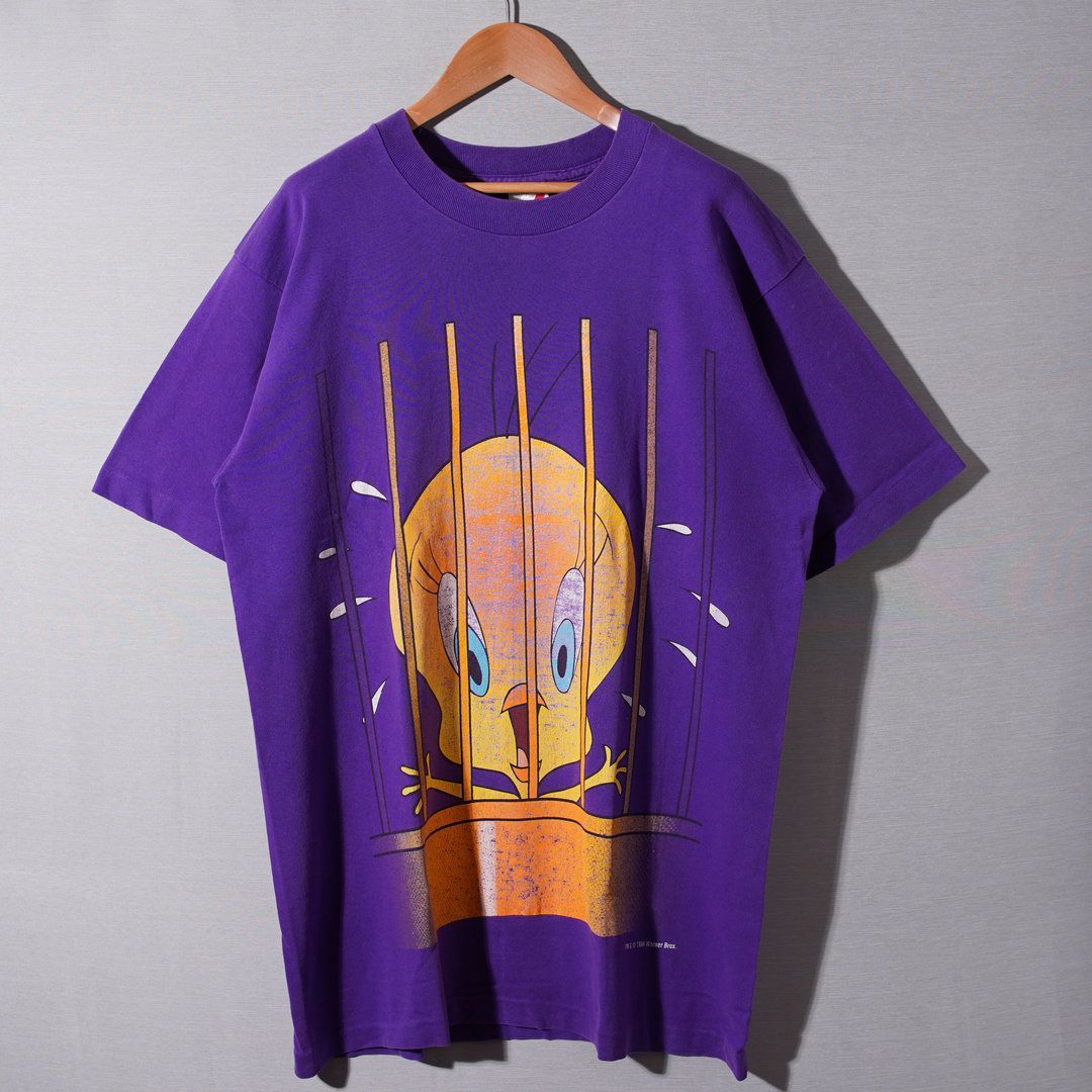 90s USA製 1994年製 トゥイーティー Tシャツ L パープル ヴィンテージ