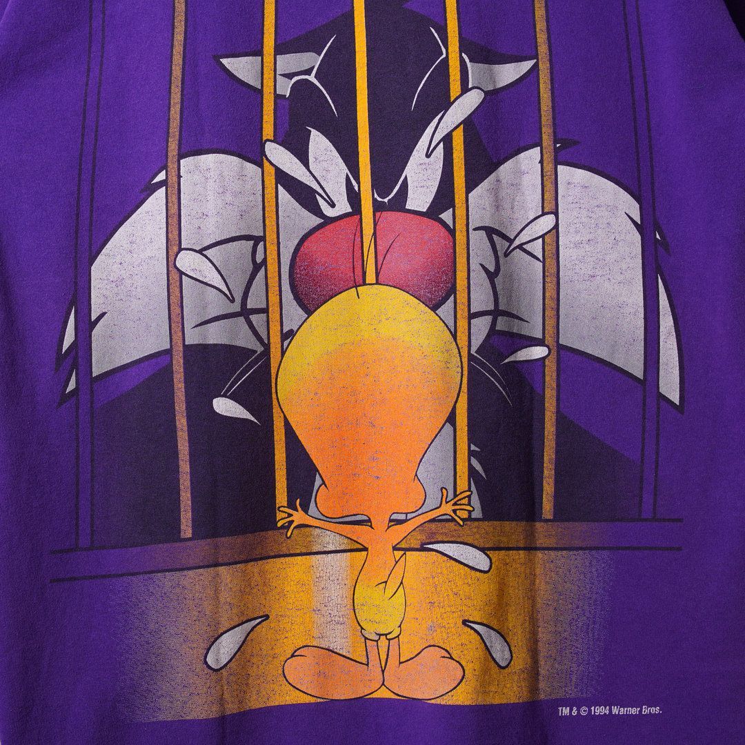 90s USA製 1994年製 トゥイーティー Tシャツ L パープル ヴィンテージ