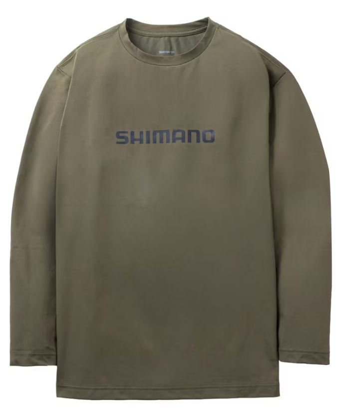 シマノ ドライロゴTシャツ ロングスリーブ SH-022Z カーキ XLサイズ