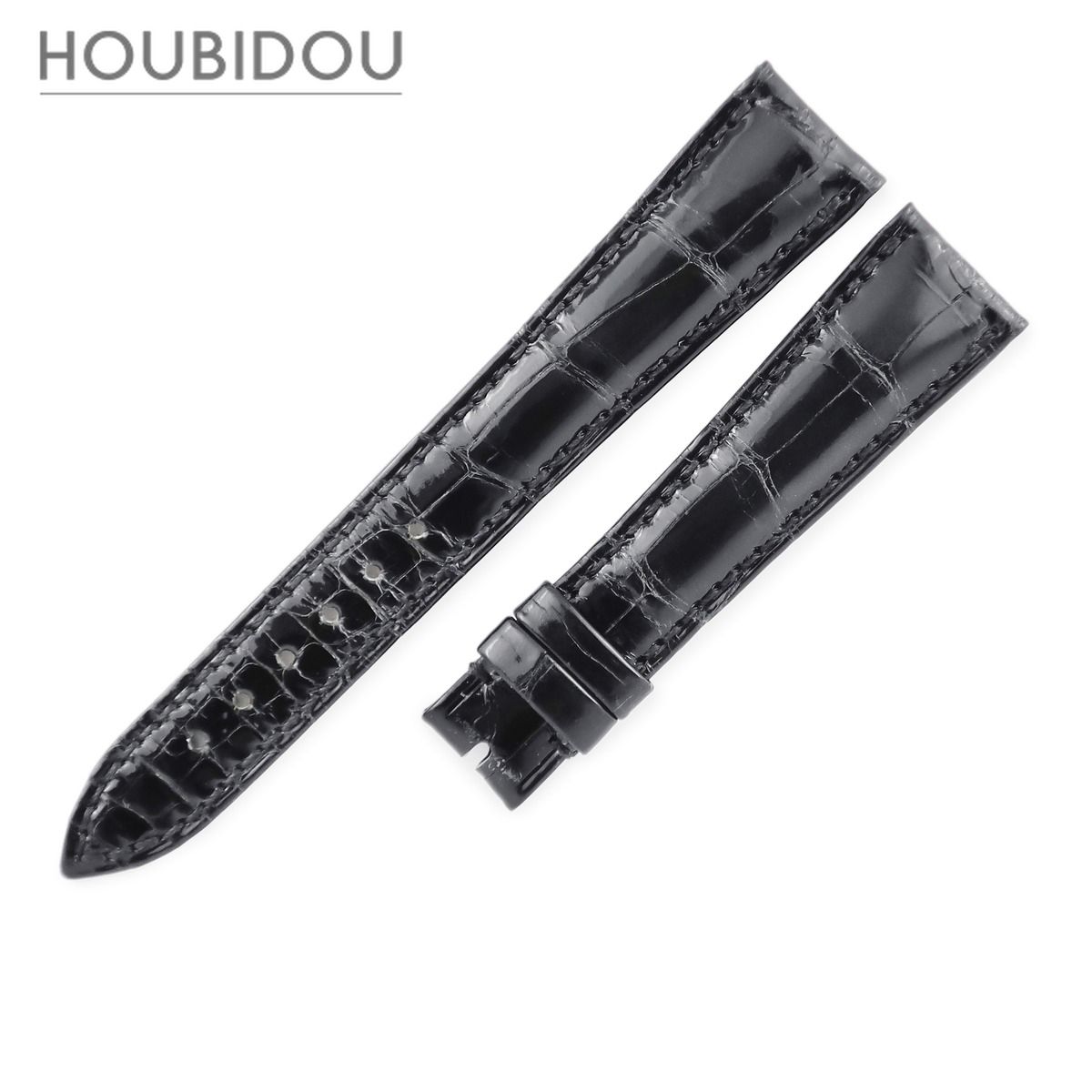 【未使用】ブレゲ　クロコダイル替えベルト20/16mm ブレゲ BREGUET 腕時計パーツ クロコダイル ブラック 未使用 純正