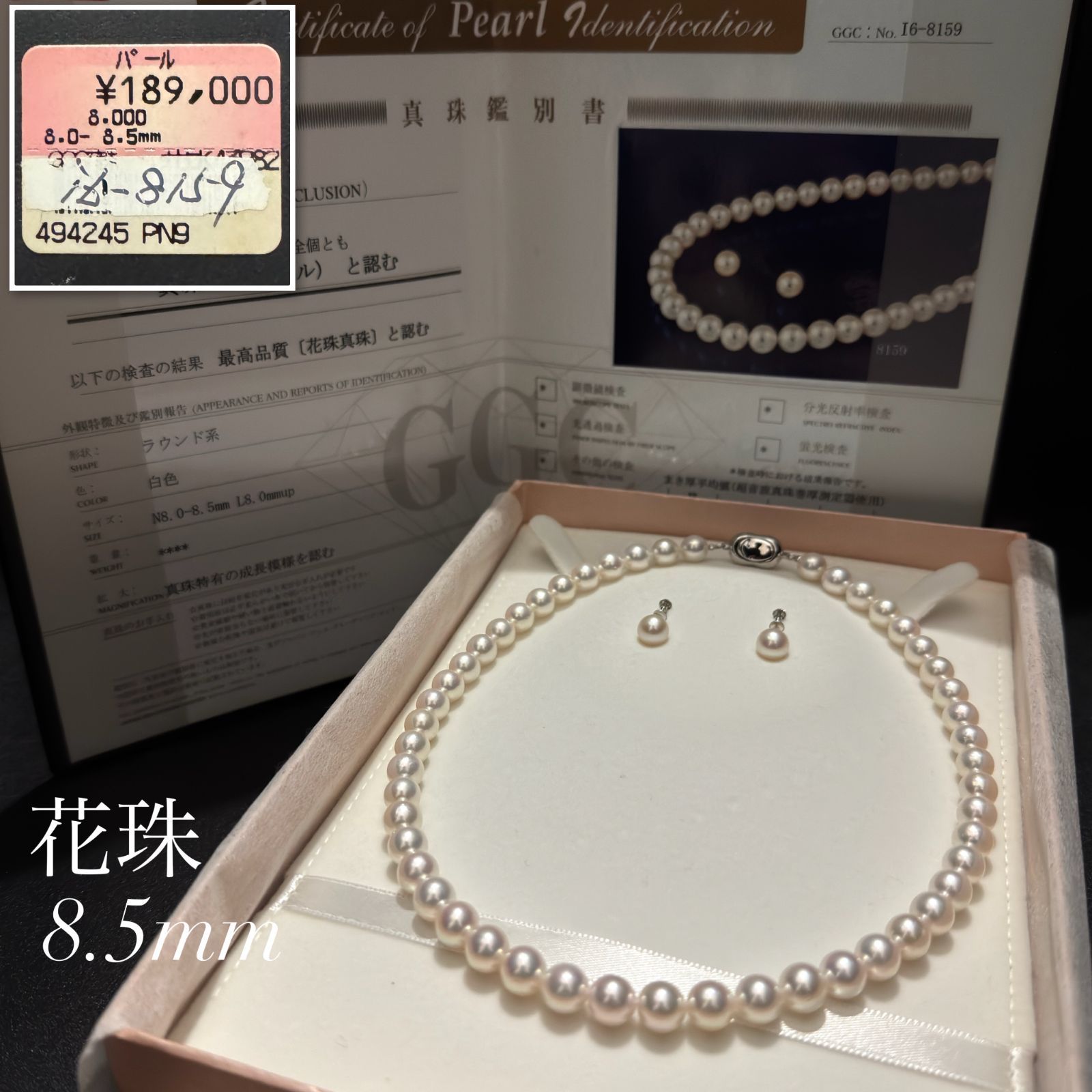 最高級 花珠真珠 WGK14】 テリ最強 オーロラ干渉色 あこやパール 