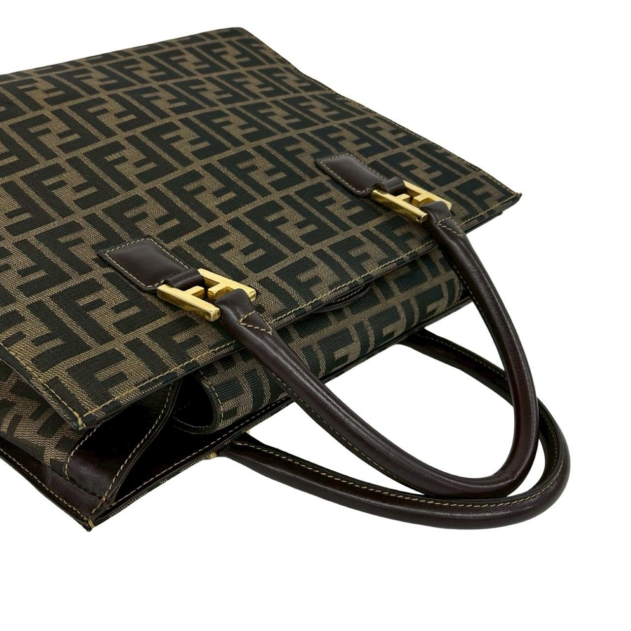 極 美品 FENDI フェンディ ヴィンテージ ズッカ FF ロゴ 柄 キャンバス 