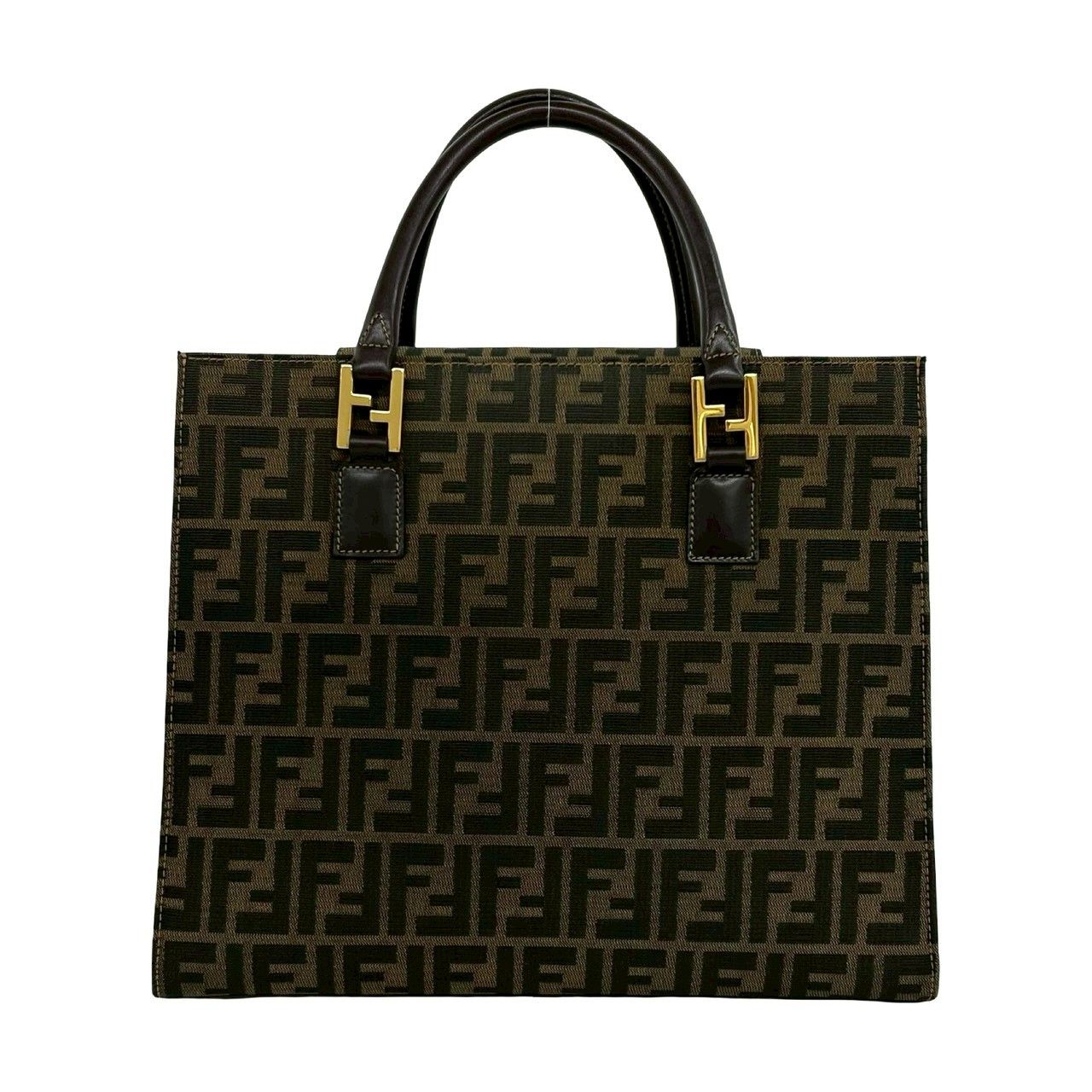 極 美品 FENDI フェンディ ヴィンテージ ズッカ FF ロゴ 柄 キャンバス 