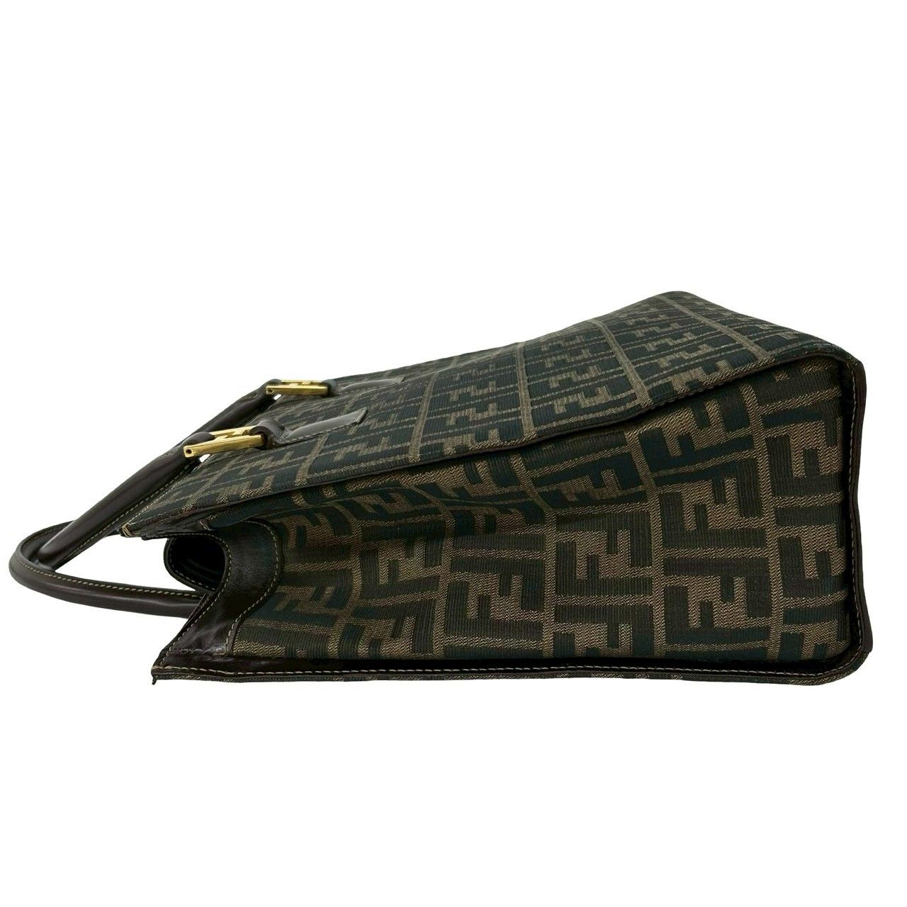 極 美品 FENDI フェンディ ヴィンテージ ズッカ FF ロゴ 柄 キャンバス 