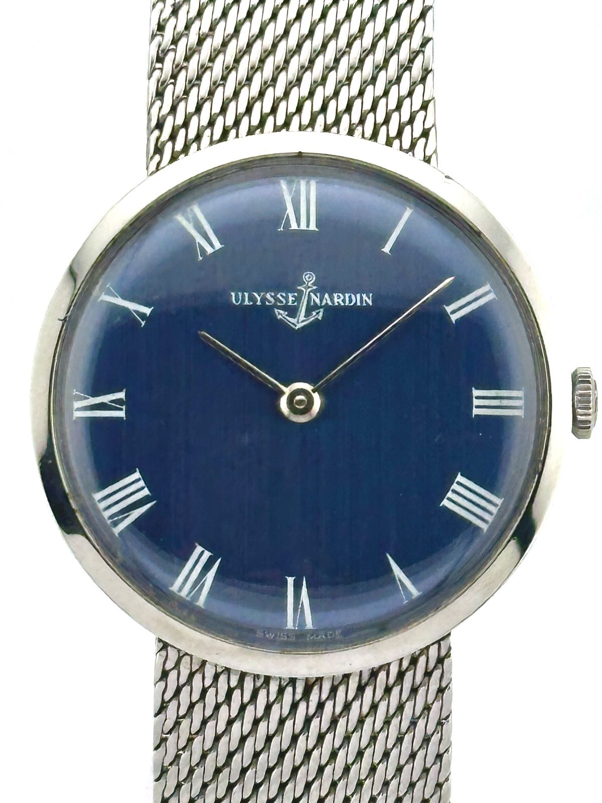 ULYSSE NARDIN ブルー ローマ 手巻き時計 ユリスナルダン - メルカリ