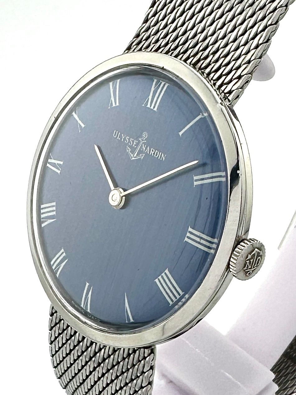 ULYSSE NARDIN ブルー ローマ 手巻き時計 ユリスナルダン - メルカリ