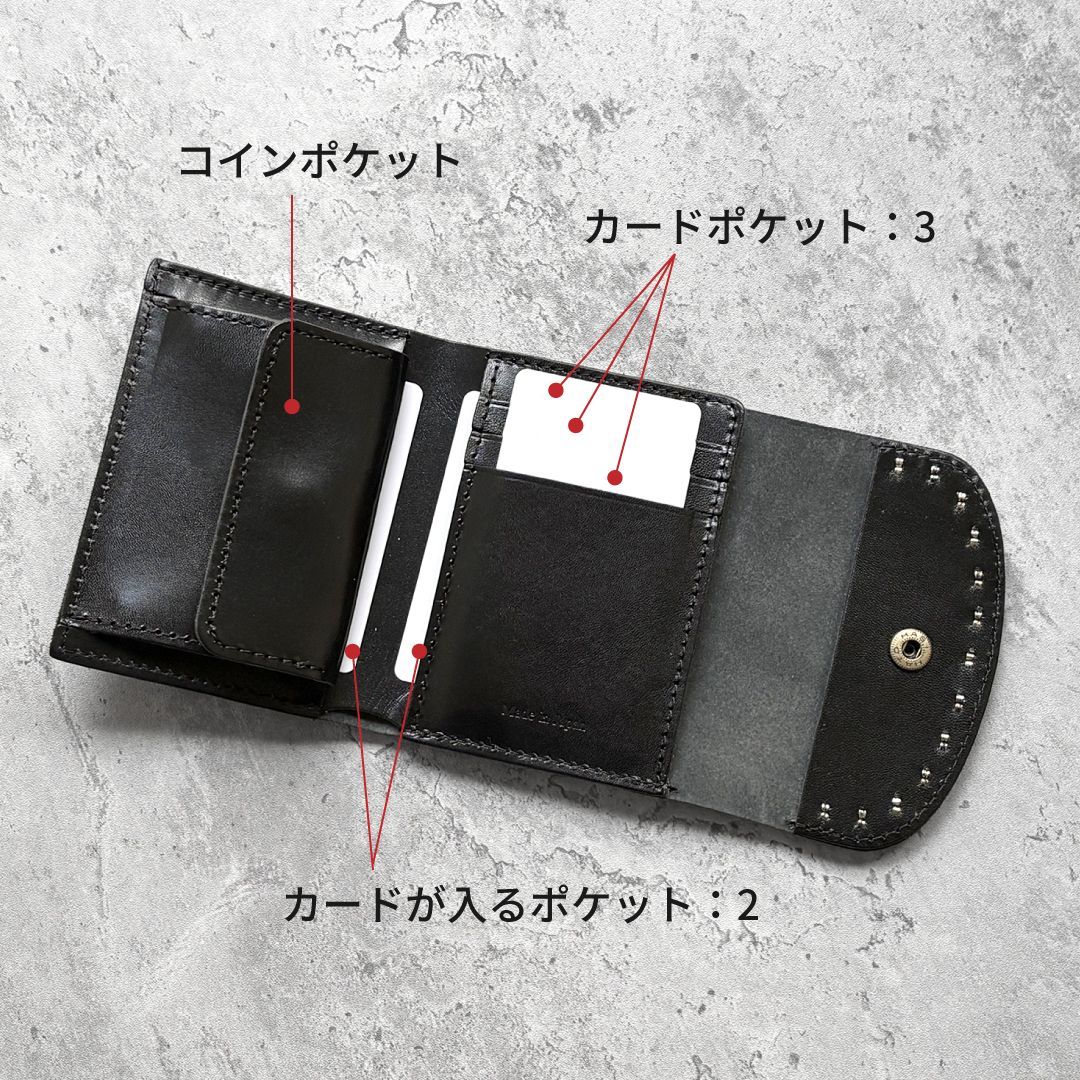 栃木レザー コンパクト財布 コンパクトウォレット スタッズ財布