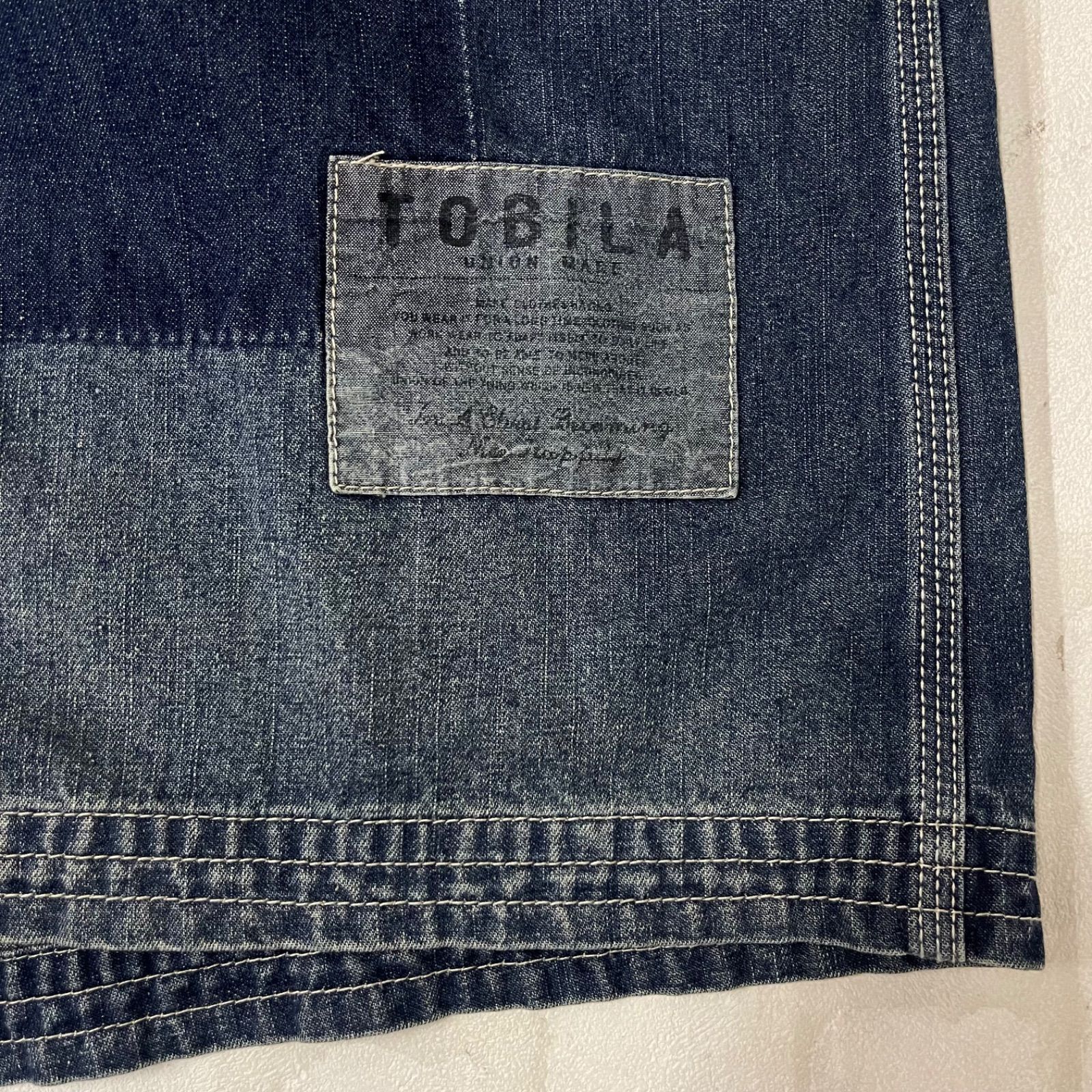 値下げ トビラ TOBILA チャイナ ボタン 加工 パッチワーク デニム 