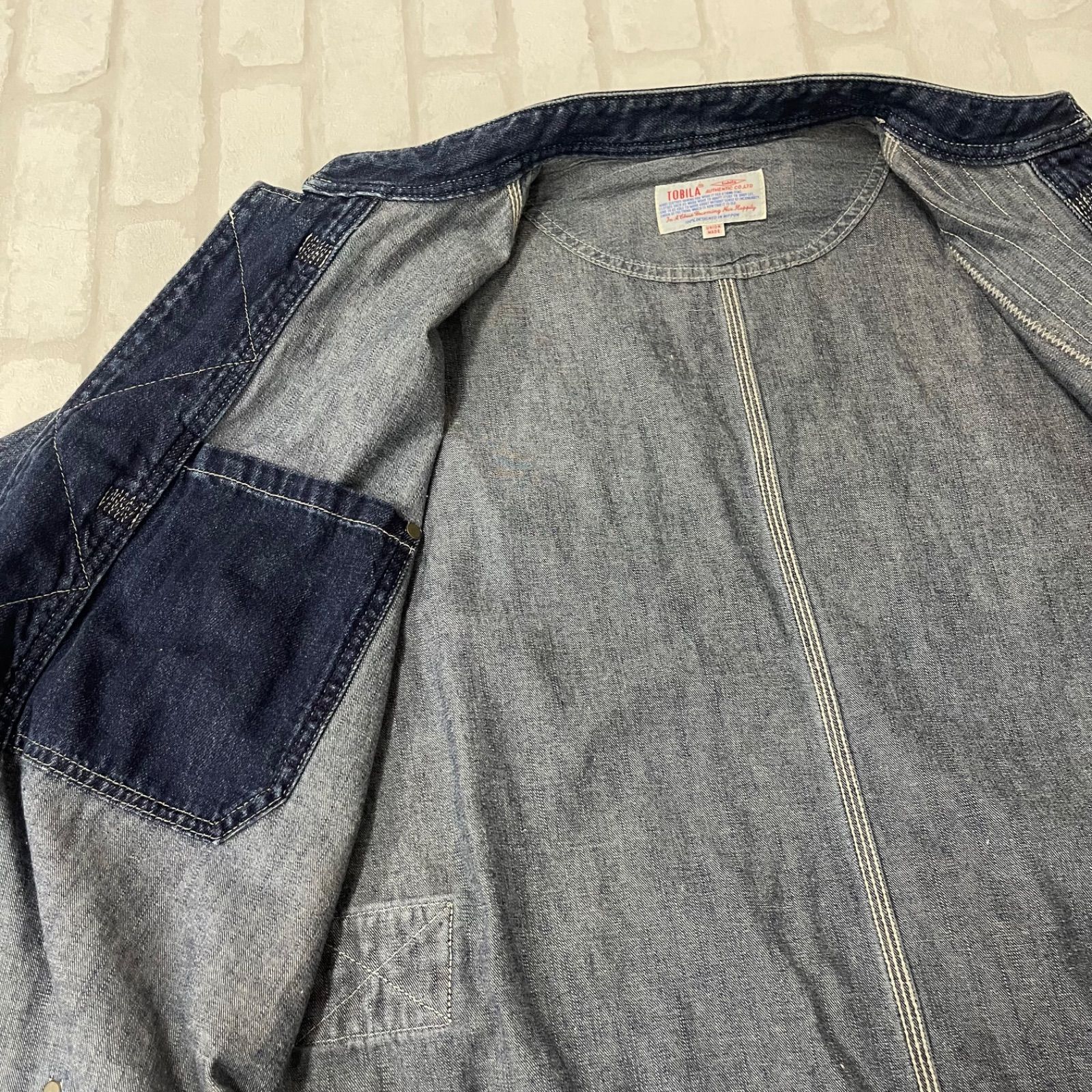 値下げ トビラ TOBILA チャイナ ボタン 加工 パッチワーク デニム 