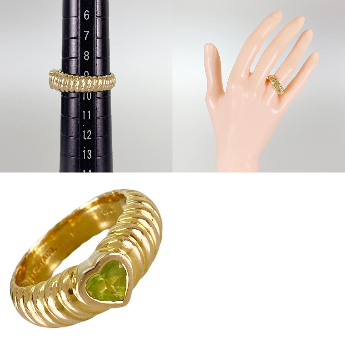 ティファニー TIFFANY&Co. フレンドシップ K18YG ペリドット 9.5号(49