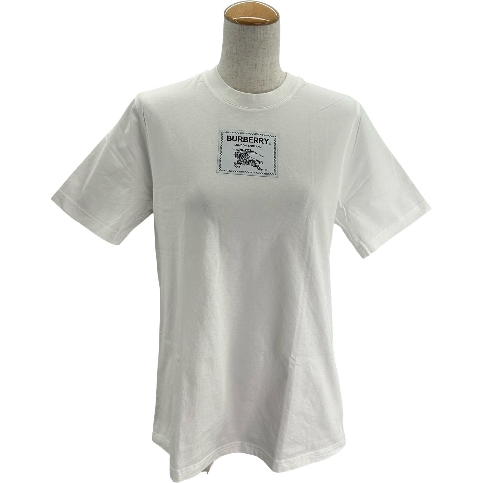 バーバリー BURBERRY プローサムラベルロゴワッペン半袖Tシャツ 8063476 ホワイト コットン レディース 半袖Ｔシャツ