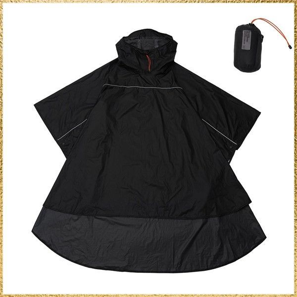 ☆彡送料無料でお届け☆彡ブラック KiU キウ ライトウェイトコンパクトポンチョ LIGHTWEIGHT COMPACT PONCHO 防水 撥水 耐水 レインポンチョ 雨合羽 軽量 おしゃれ 通勤 通学 自転車 アウトドア 収納袋 ユニセックス メンズ レデ