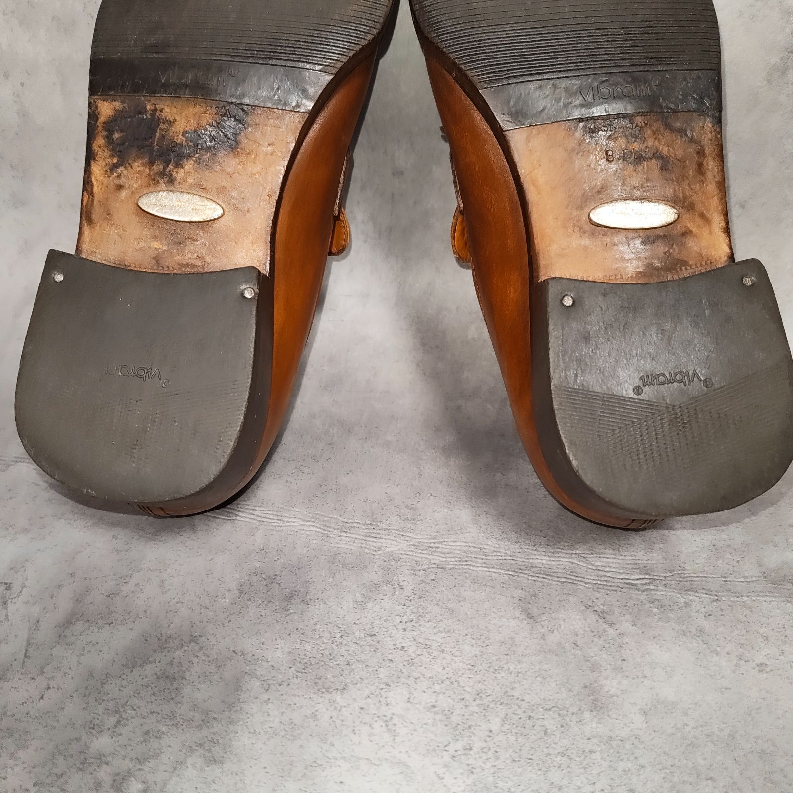 Salvatore Ferragamo】モンクストラップローファー 茶 8EE イタリア製