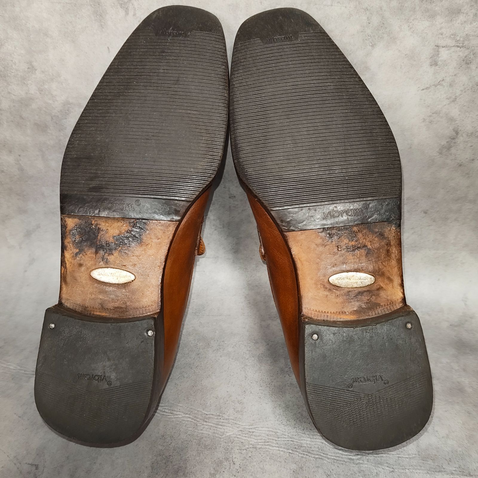 Salvatore Ferragamo】モンクストラップローファー 茶 8EE イタリア製