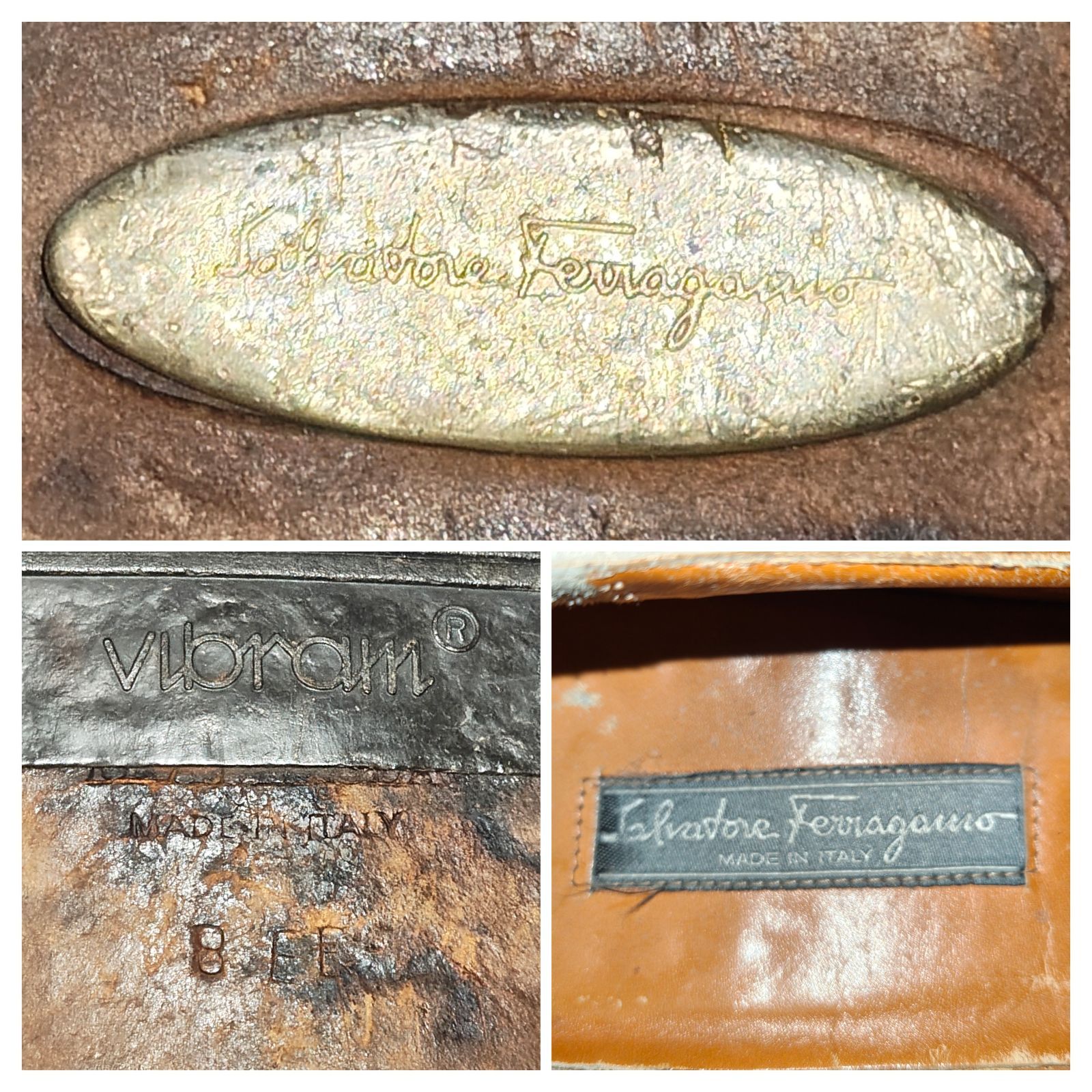 Salvatore Ferragamo】モンクストラップローファー 茶 8EE イタリア製