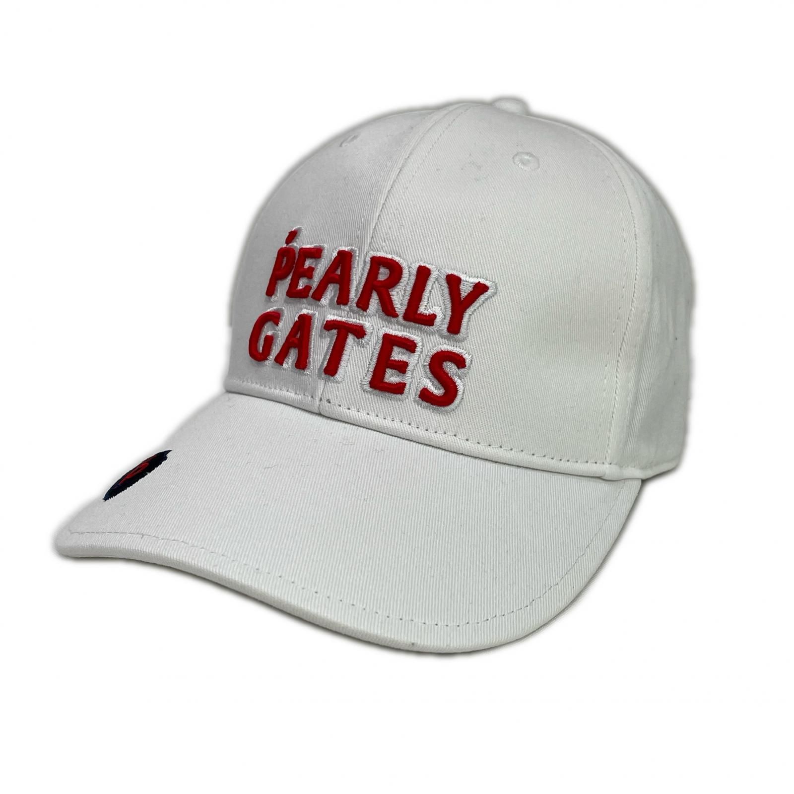 中古 パーリーゲイツ PEARLY GATES キャップ フリー ホワイト 立体