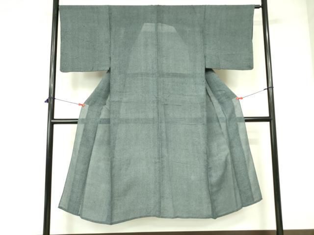 平和屋着物＊夏物　男性　お召　菱尽くし　正絹　逸品　DABE1464op