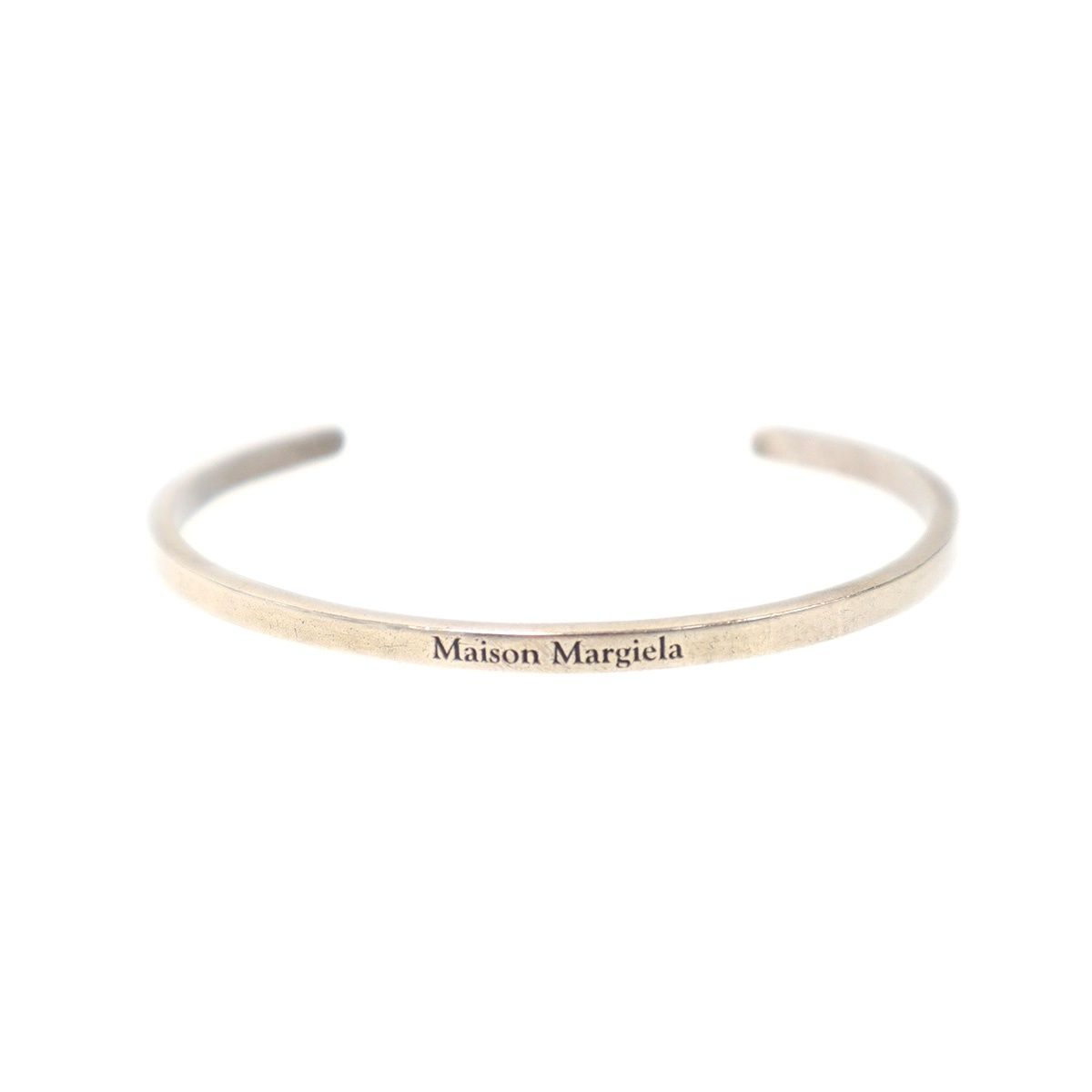 Maison Margiela シルバー ロゴ カフ バングル ブレスレット Maison Margiela メゾン マルジェラ ロゴカフブレスレット バングル